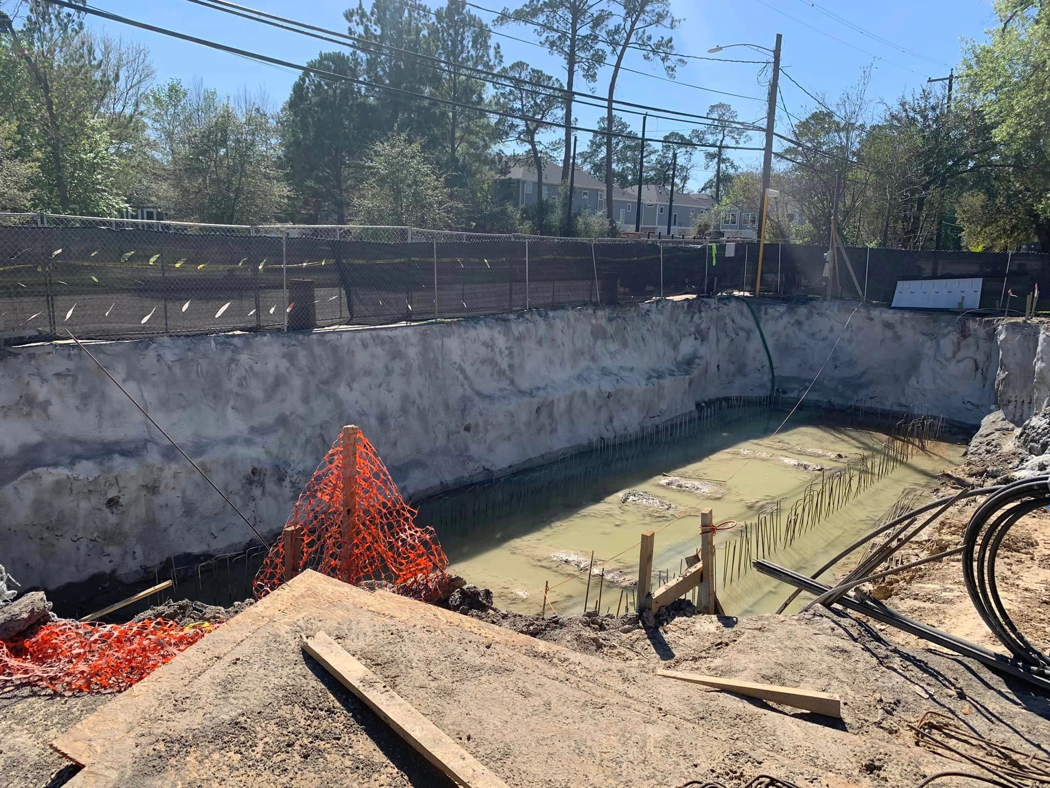 Concrete foundation excavation